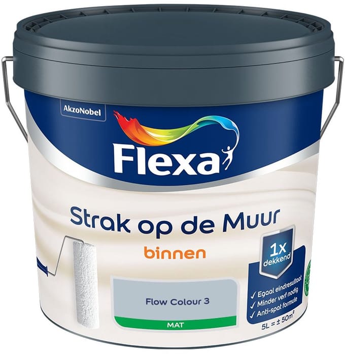 Flexa - Strak Op De Muur Binnen Mat - Flow Colour 3 - Mengverf - 5 L