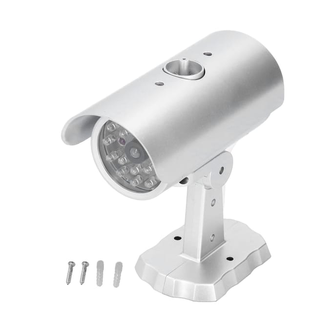 Caméra de Simulation Fausse Caméra de Sécurité Moniteur Faux Système de Surveillance avec Lumière LED Clignotante