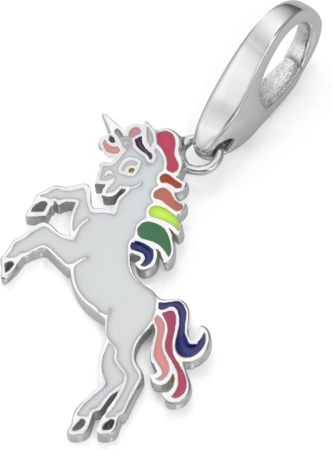 Bedel | charm | sterling zilver | eenhoorn | karabijn | hanger