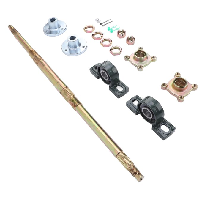 24 inch Go Kart Achteras Kit 17 Tanden Achteras Flens Lager Bevestigingssteunen Set voor 50?150CC ATV's gray