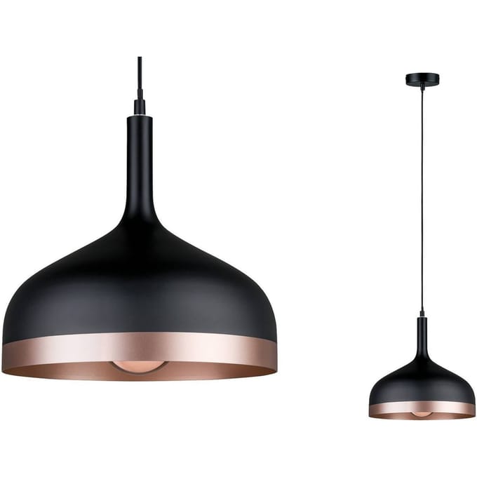 Hanglamp Embla E27 max. 20W Zwart, Koper mat dimbaar Metaal