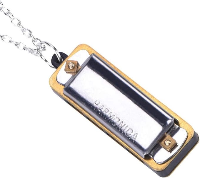Mini Mondharmonica met Sleutelhanger - Compact 4-Gaats Ontwerp voor Kind en Volwassene