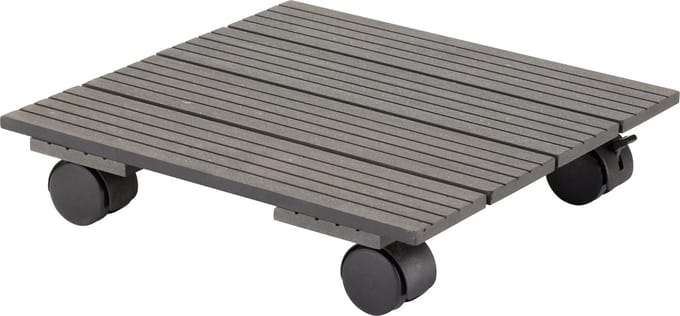 Form Plastic Plantenpot Trolley - Composiet - Grijs - Vierkant - 30 x 30 cm - Max 80 Kilo