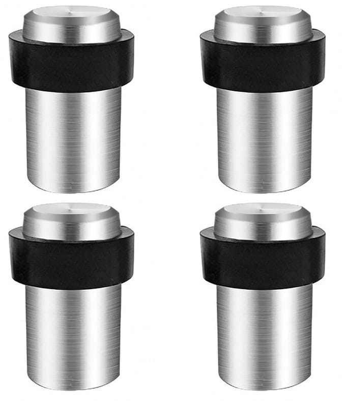Deurstopper accessoires - 32 mm diameter - 46 mm hoogte - Roestvrijstalen vloerdeurstopper - Inclusief schroeven en 3M-lijm - 4-pack-B