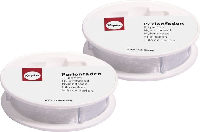 Rayher Nylon draad - 2x - wit - 0,15 mm - 50 m - hobby draad - sieraden maken - knutselen