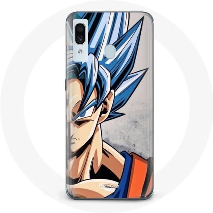 Coque pour Samsung Galaxy A20 Anime Dragon Ball Goku Cheveux bleu