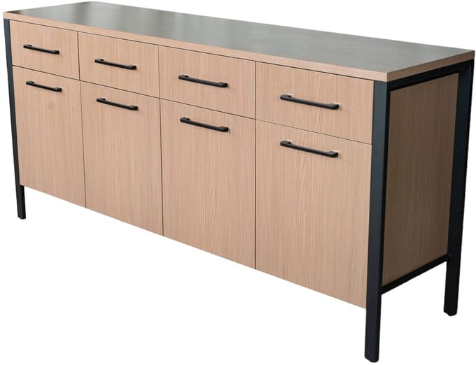 Dressoir melamine lichtbruin 180cm Alex kunststof kast