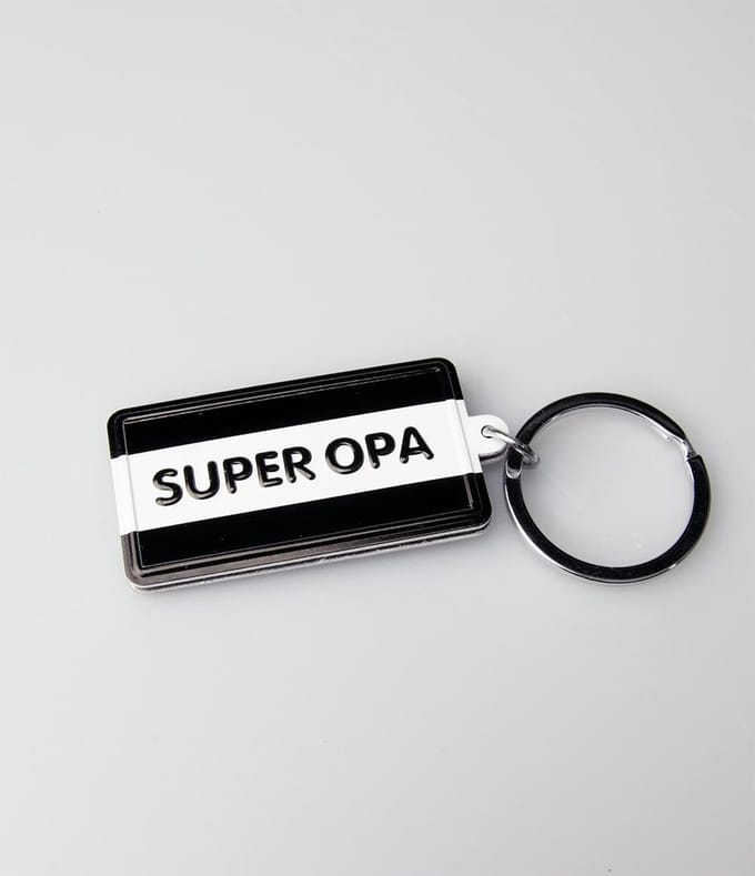 Paper Dreams Sleutelhanger Super Oma 13,5 X 4,5 Cm Zwart/wit