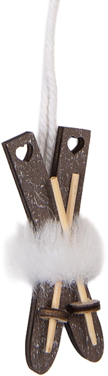 Clayre & Eef Kersthanger 3x1x7 cm Bruin Hout