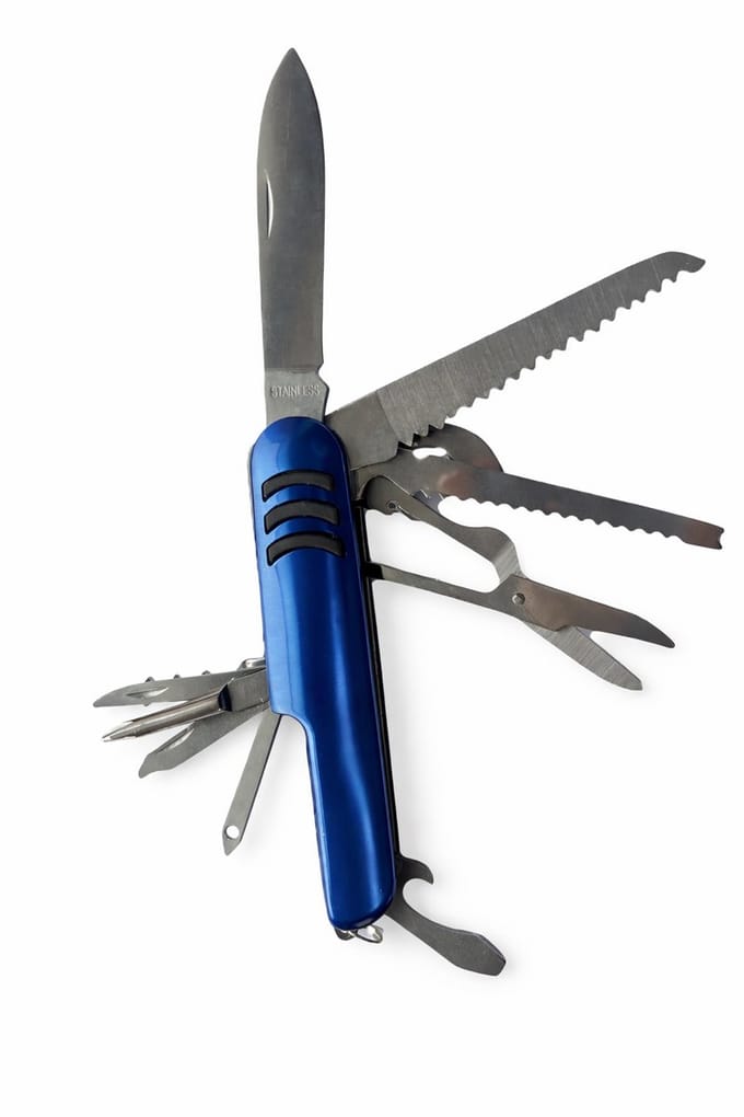 Natuurlijker leven - Multifunctioneel zakmes - 11 functies - compact - roestvrijstaal - 90 mm