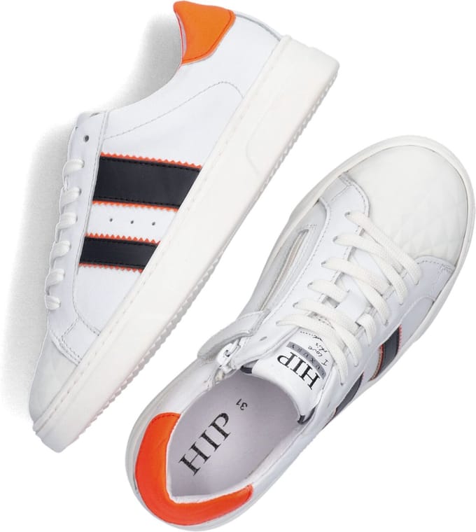 Hip H1610 Lage sneakers - Leren Sneaker - Jongens - Wit - Maat 32