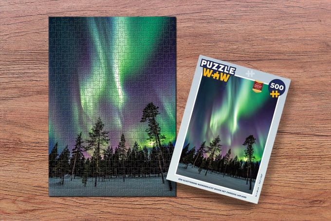 Puzzel Een schitterend noorderlicht boven het Zweedse Lapland - Legpuzzel - Puzzel 500 stukjes