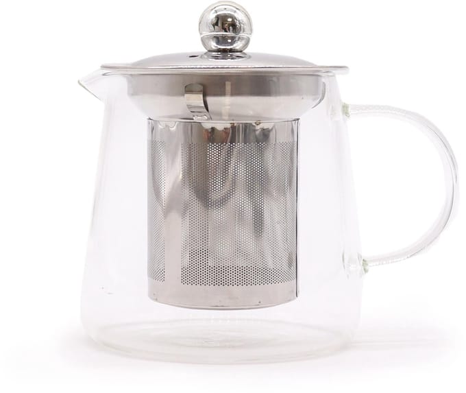 Glazen Theepot Met Infuser - Flesvorm - 350ml - 8.5x8.5cm