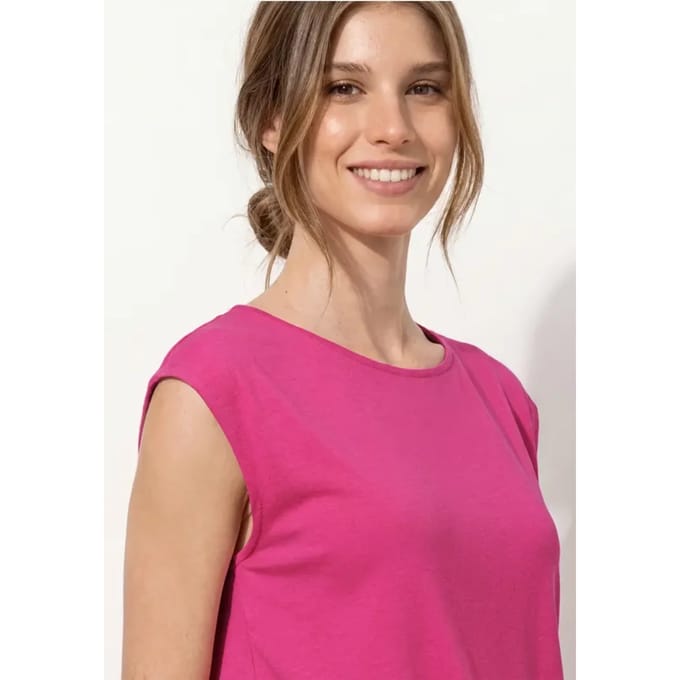 Shirt met hangende schouders en boothals