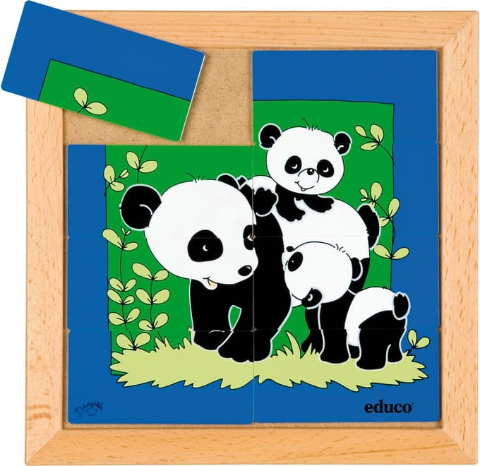 Dierenpuzzel 'Moeder en kind' - Panda - 8 stukjes - Educo