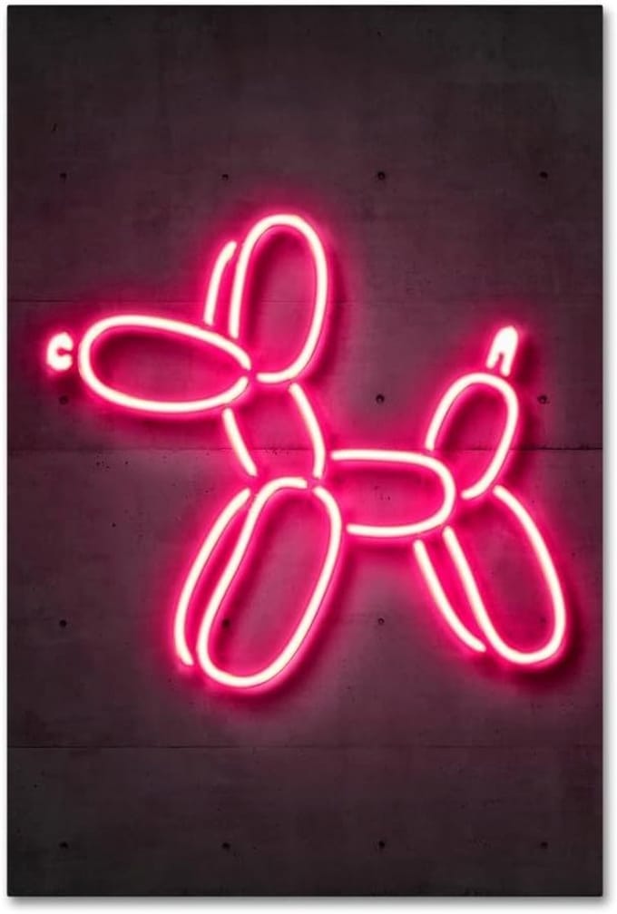 Ballon Hond Muurdecoratie - Modern Kunstwerk