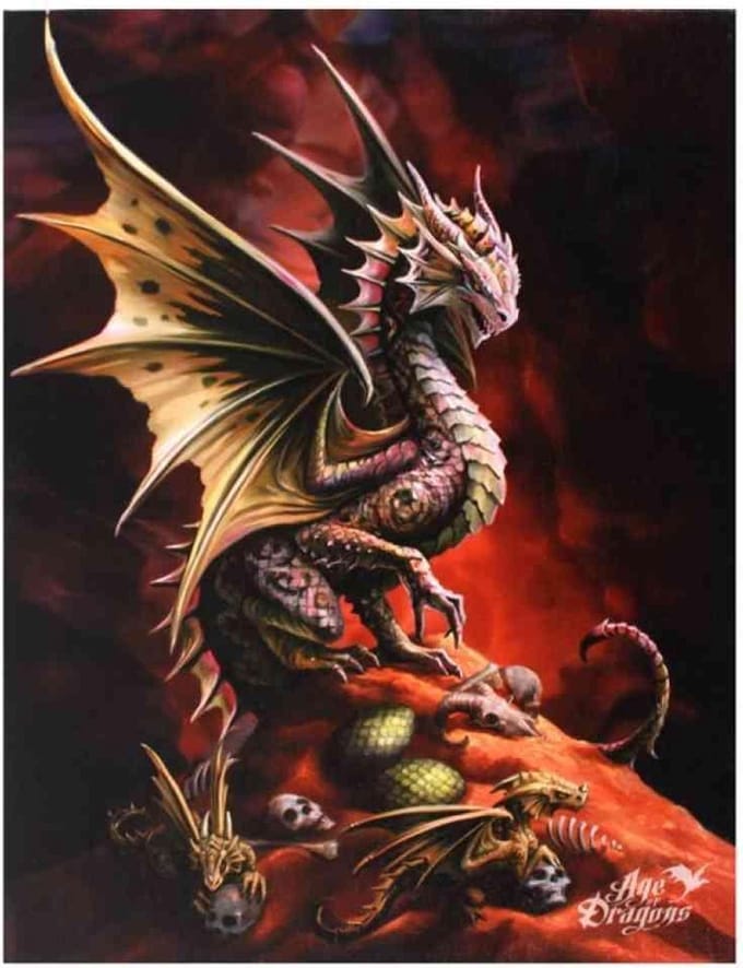 Anne Stokes - Desert Dragon - Canvas afbeelding