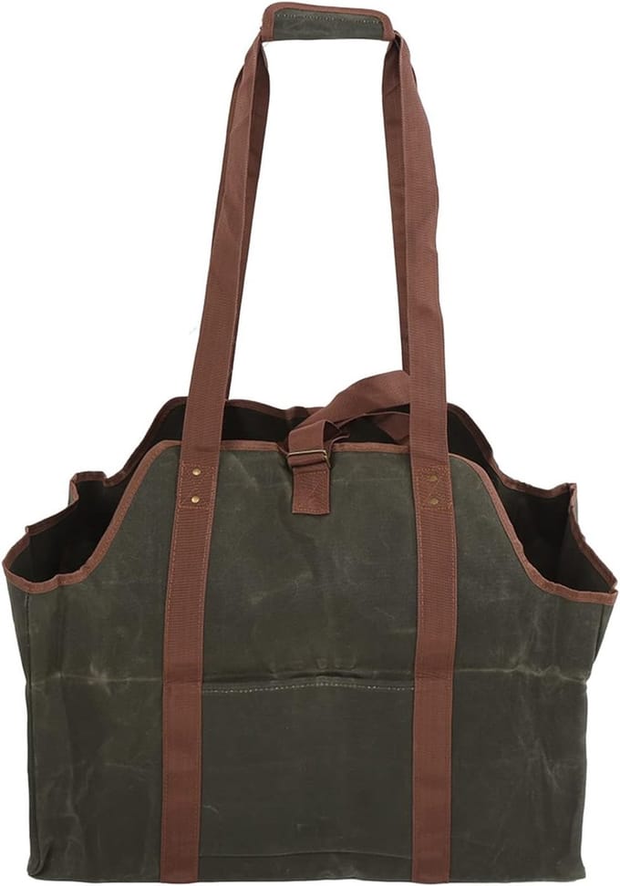 Hout Transporttas - Draagbare Houtzak - Haardhout Vervoeren - Extra Groot Canvas - 60x29 cm - Niet gespecificeerd
