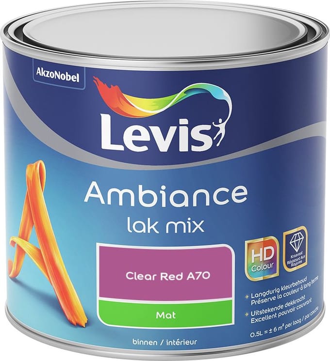 Levis - Ambiance Lak Mat Mix - Clear Red A70 - Mengverf - 0,5 L