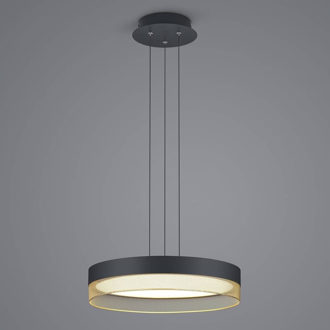 HELL Mesh LED hanglamp, Ø 45 cm, zwart/goud