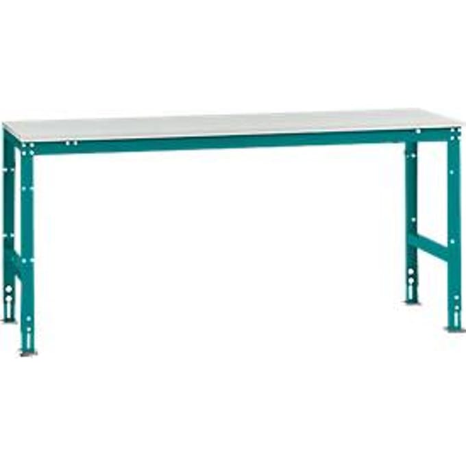 Manuflex basistafel UNIVERSAL Standaard, tafelblad melamine, 2000 x 800, waterblauw