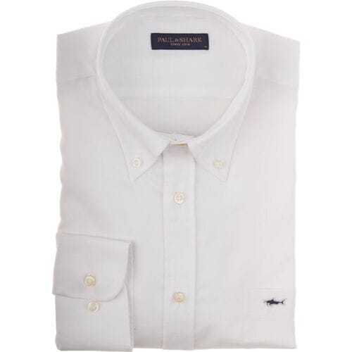 Paul & Shark Overhemd Shark Basic Oxford Wit / male
