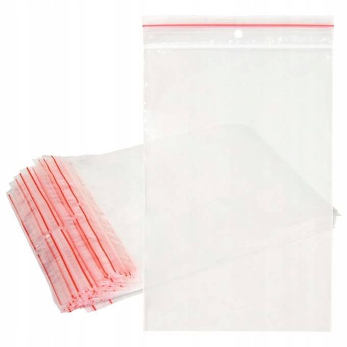 Heykapak - Woreczki strunowe - 100x150 mm - 1000 stuks - Rood/Transparant