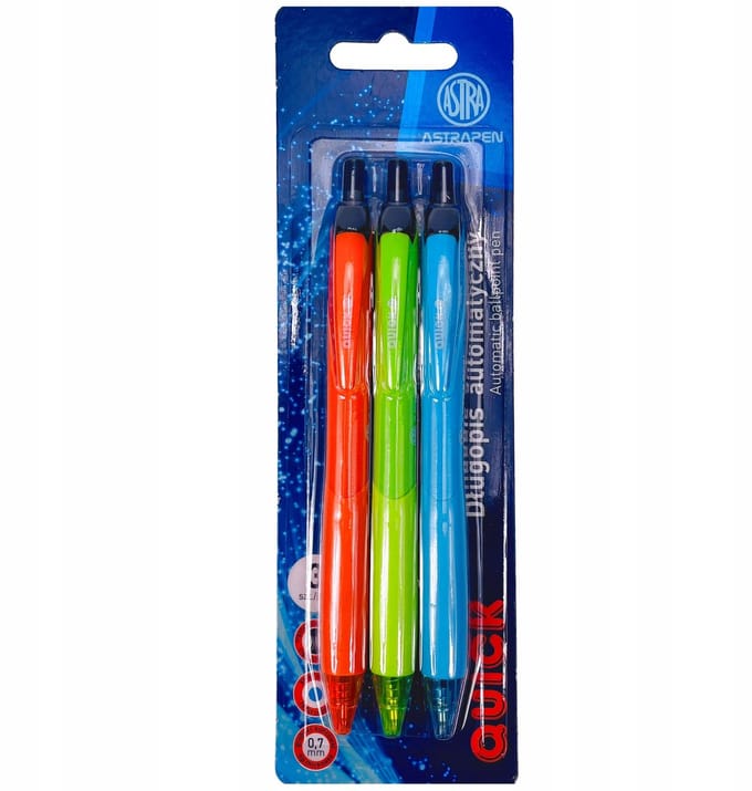 Astra Quick Automatische Pen - 3 Stuks - Blauwe Inkt