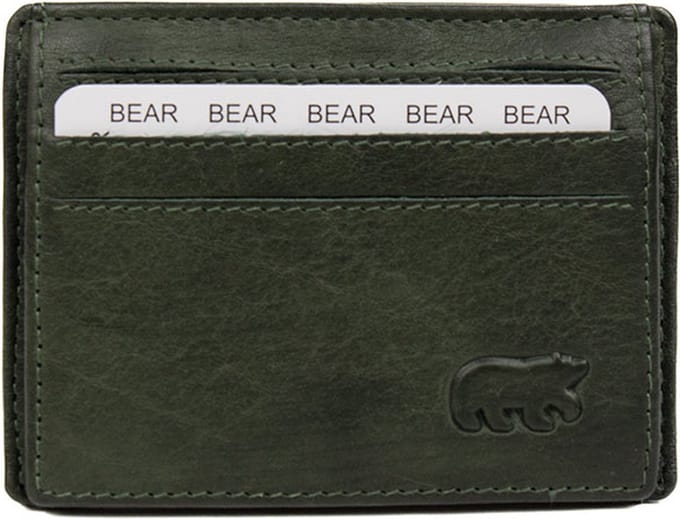 Bear Design Laurie Leren Pasjeshouder - Olijfgroen