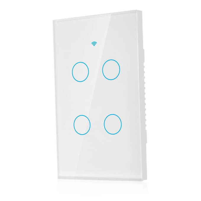 WiFi Touchscreen Schakelaar Enkele Cirkel voor 4-Weg AC  (Wit ) wit