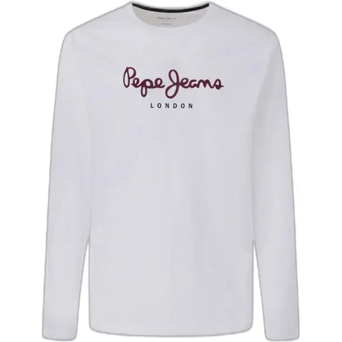 Pepe Jeans Heren Longsleeve regular fit Wit M Ronde Hals Volwassenen