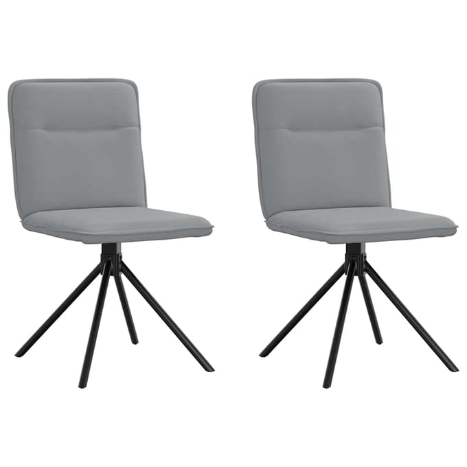 vidaXL Eetkamerstoelen 2 st stof lichtgrijs