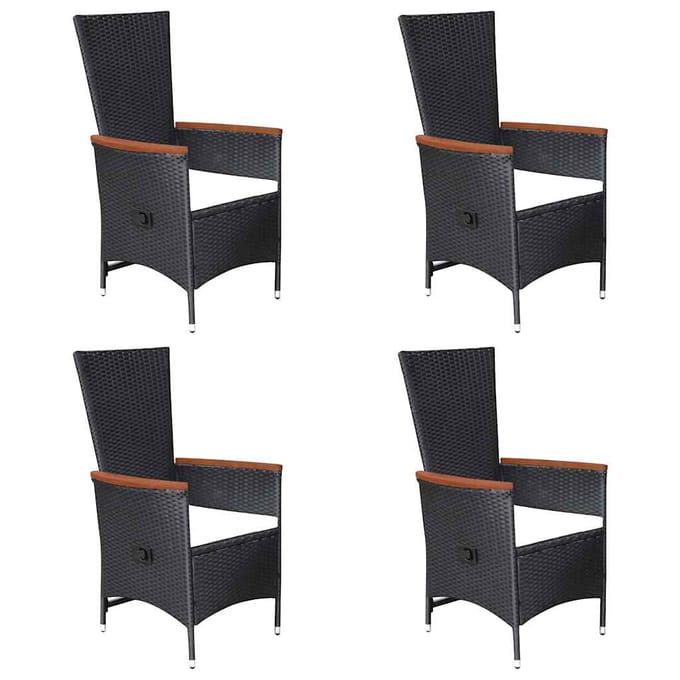 vidaXL - 7-delige - Tuinset - poly - rattan - zwart
