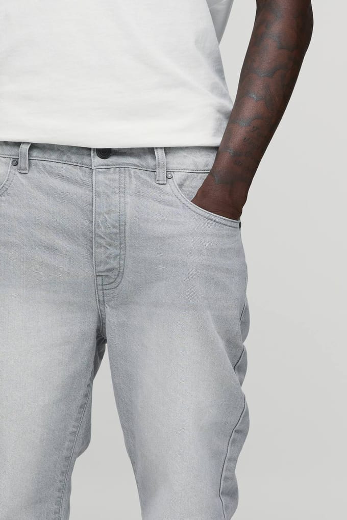 Essential Slim Flare Rigid Washed Jeans | Grey | Size 44R