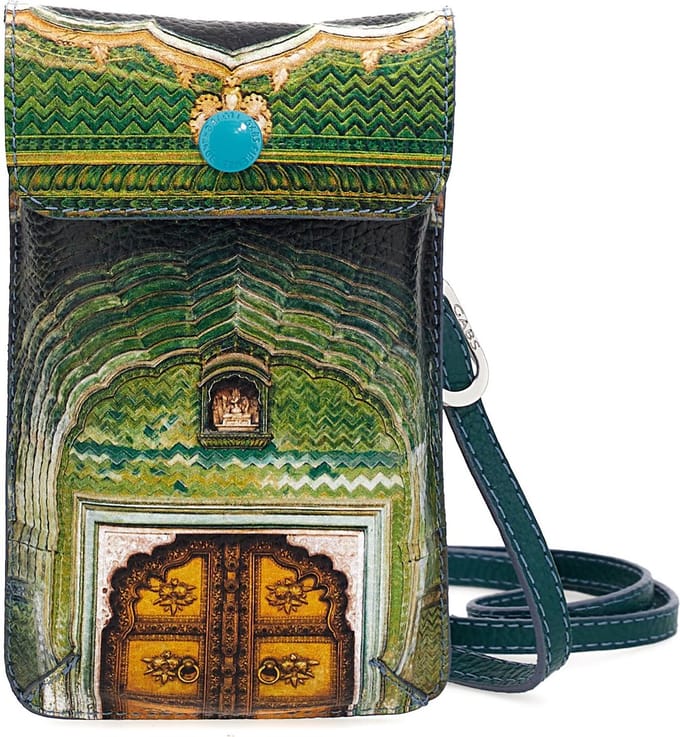 Gabs Leren Telefoontasje Ruga Basic Phone Bag Verde Jaipur Veelkleurig