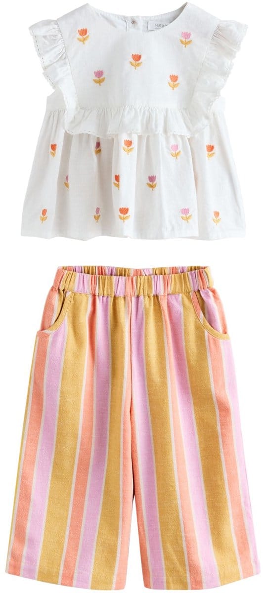 Next - Meisjes - Combisetje van blouse en broek - Oranje
