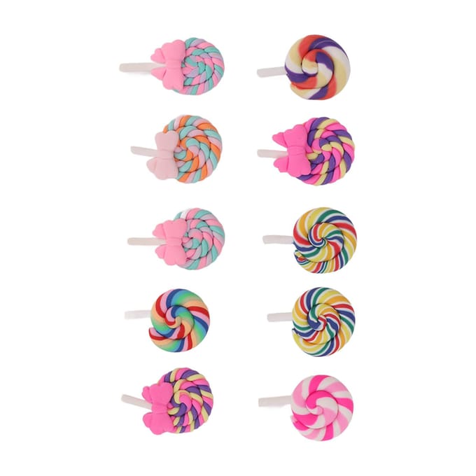 10 stuks Klei Lolly Decoratie Kleurvast Heldere Kleur Duurzaam Licht Brede Toepassing Klei Lolly white