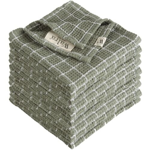 Walra Vaatdoek Dry with Cubes Legergroen - 9 stuks