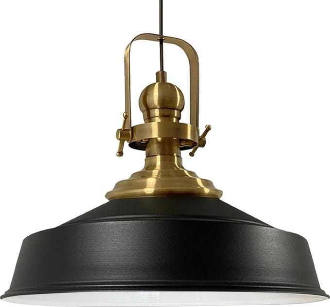 Bamyum Hanglamp Industrieel Metaal, Zwart Vintage Lamp