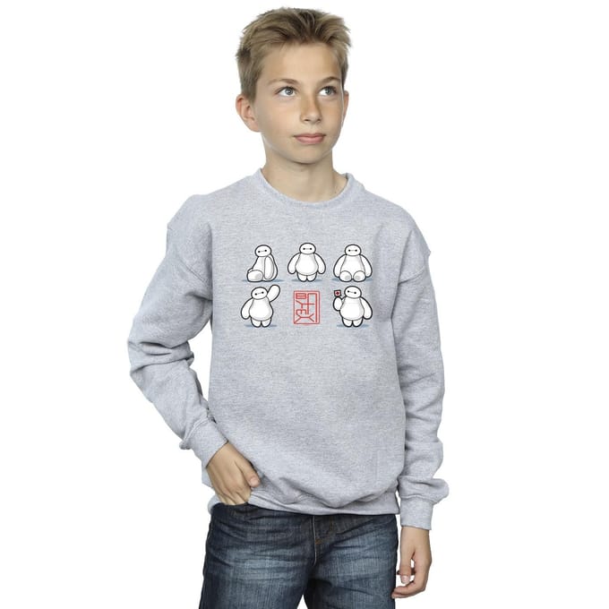 Disney Jongens Big Hero 6 Baymax Veel houdingen Sweatshirt (Sportgrijs)