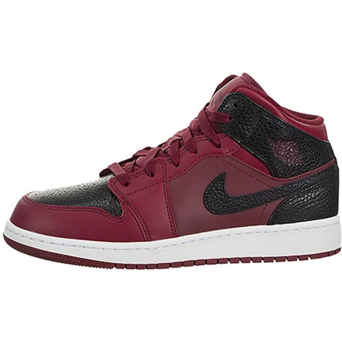 Jordan 1 Mid Team Red Black White GS 554725-601 35.5