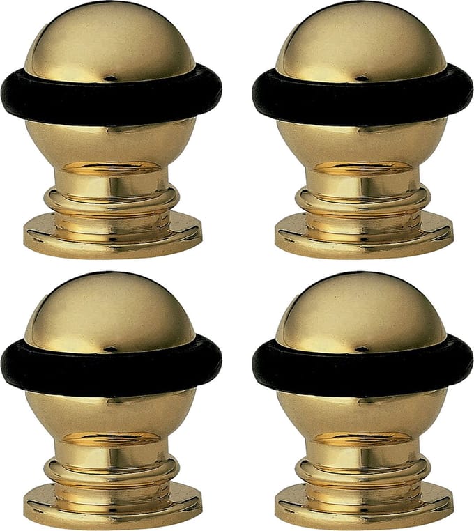 AMIG Deurstopper/deurbuffer - 4x - D22mm - inclusief schroeven - goud