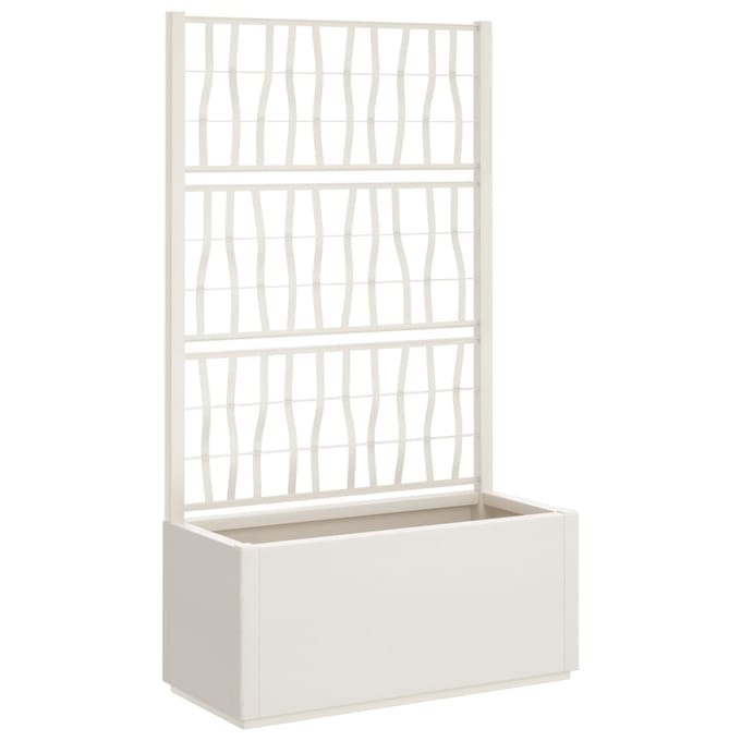vidaXL - Plantenbak - met - latwerk - 80x36x140 - cm - polypropeen - wit