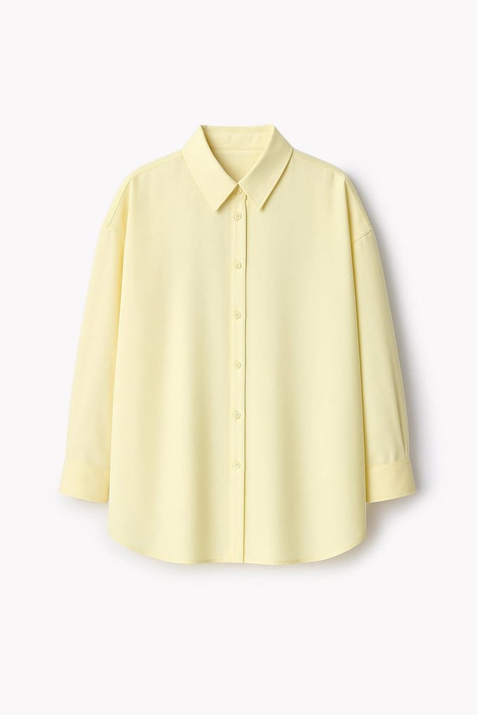 Touché Privé - Oversized poplin blouse - Lichtgeel - Dames