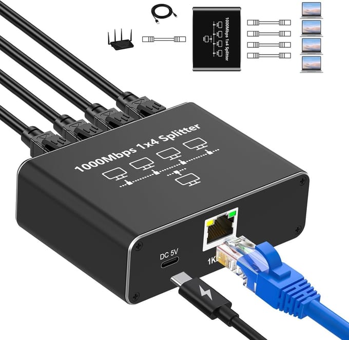Lexium Netwerk Splitter - Netwerk Switch - Netwerkswitch - Internet Splitter - Ethernet Splitter