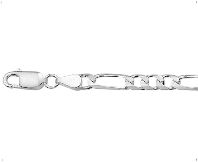 YO&NO - Ketting - Zilver - Figaro - 5mm - 60cm - Sieraden vrouw -  Heren - Gerhodineerd - Zilver 925