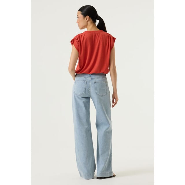 GARCIA Dames Effen T-shirt Rood Korte mouw