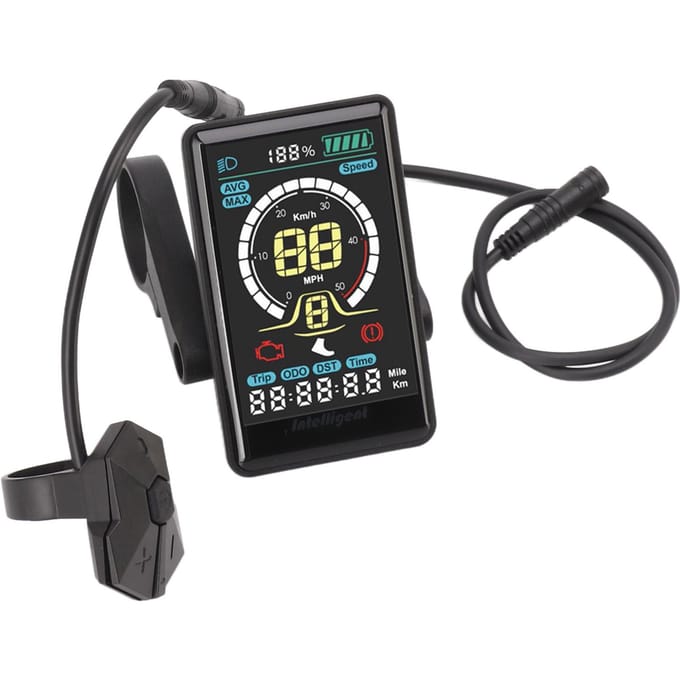 Elektrische Fiets LCD Display Kleurrijk Universeel Waterdicht Interface Conversiemeter voor Fietsen 24V 36V 48V 52V gray