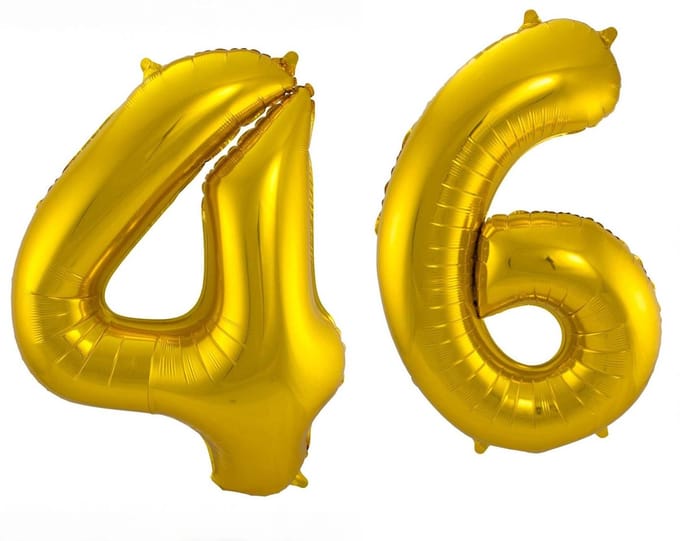 Folieballon 46 jaar - Goud - 86 cm