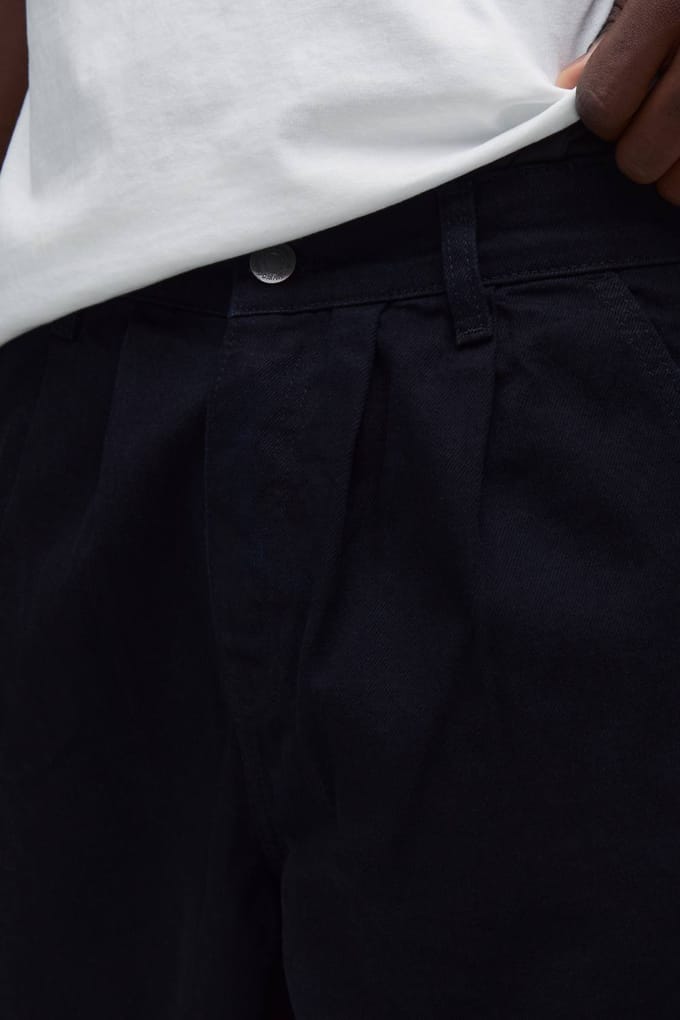 Jeans Met Plooien En Wijde Pijpen | True Black | Size 32R